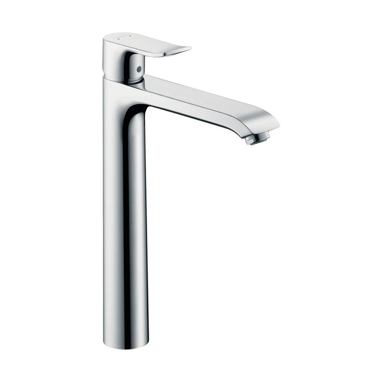 Hansgrohe Einhand-Waschtischarmatur H. 33 cm 260, für Aufsatzbecken, mit Ablaufgarnitur und Pop-up, Chromoberfläche METRIS 31082000
