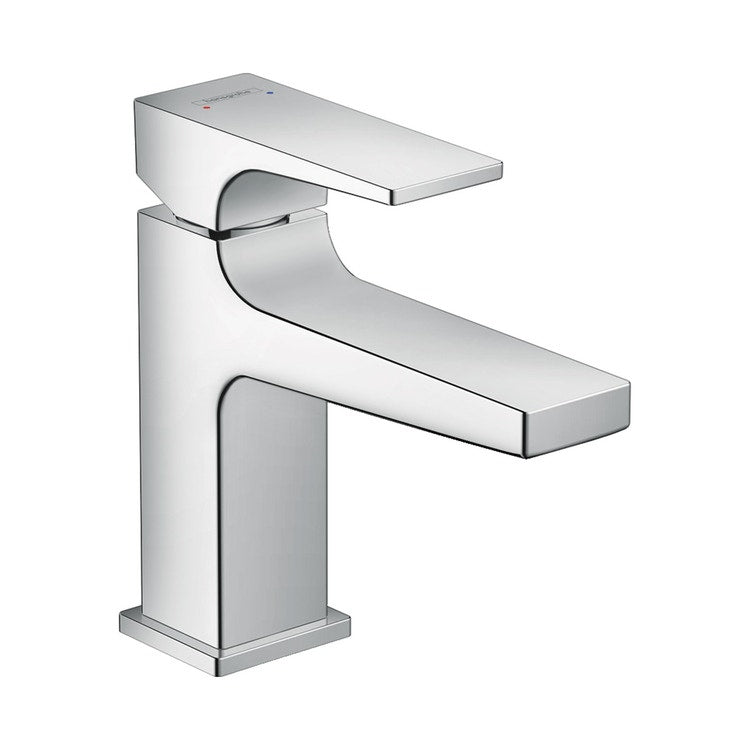Hansgrohe Einhebelmischer für Waschbecken H. 16 cm 100, Handwaschbecken, mit Hebelgriff und Push-Open-Ablaufgarnitur, Chromoberfläche METROPOL 32500000