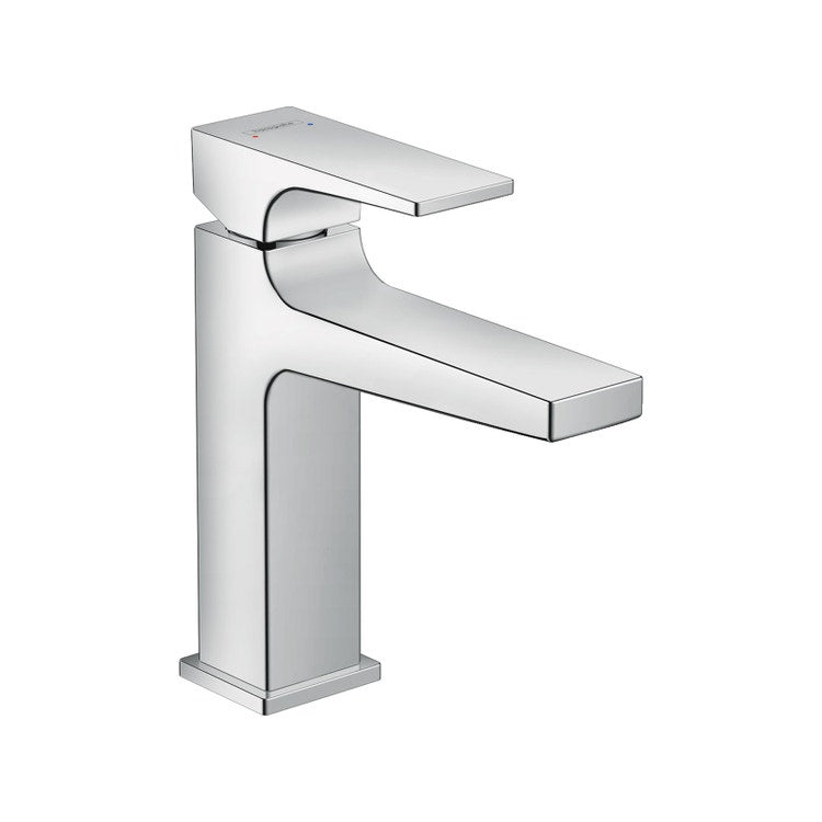 Hansgrohe Einhebelmischer für Waschbecken H. 18 cm 110, mit Hebelgriff, Ablauf und Pop-up, Chromoberfläche METROPOL 32506000