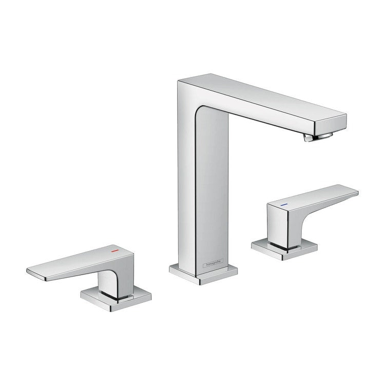 Hansgrohe 3-Loch-Waschtischarmatur 160, mit Hebelgriff und Push-Open-Ablaufgarnitur, Chromoberfläche METROPOL 32515000