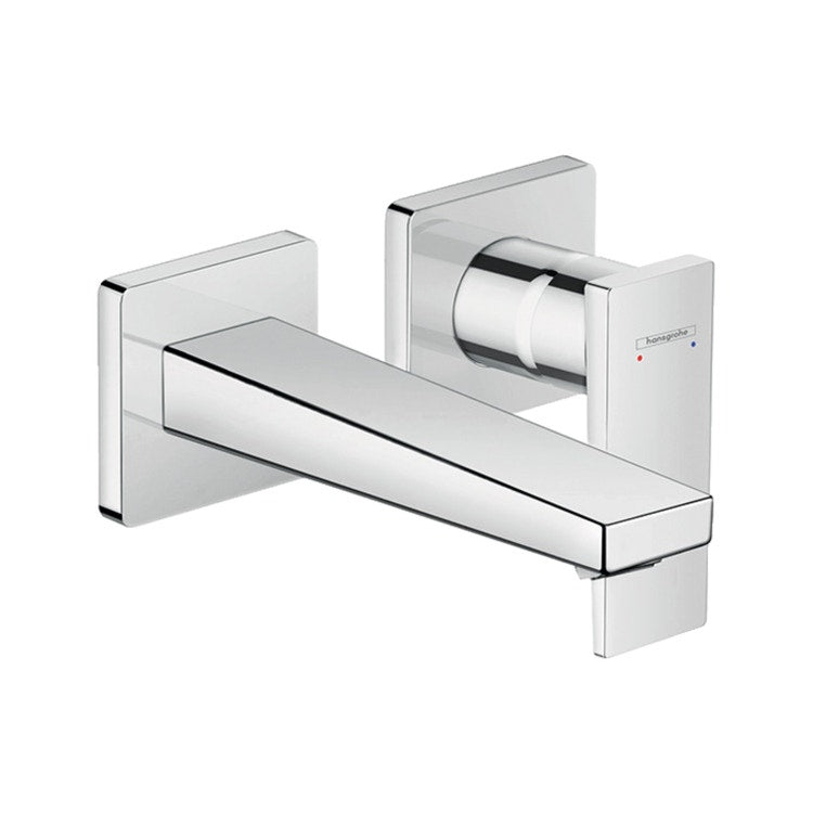Hansgrohe Einhebel-Waschtischarmatur, Wand-Einbau, mit Hebelgriff und Auslauf 16,5 cm, Chromoberfläche METROPOL 32525000
