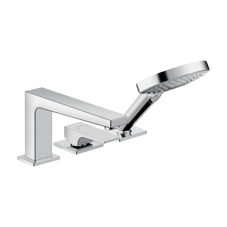 Hansgrohe Einhand-3-Loch-Wannenarmatur, Wannenrand, mit Hebelgriff und Secuflex, Chromoberfläche METROPOL 32550000
