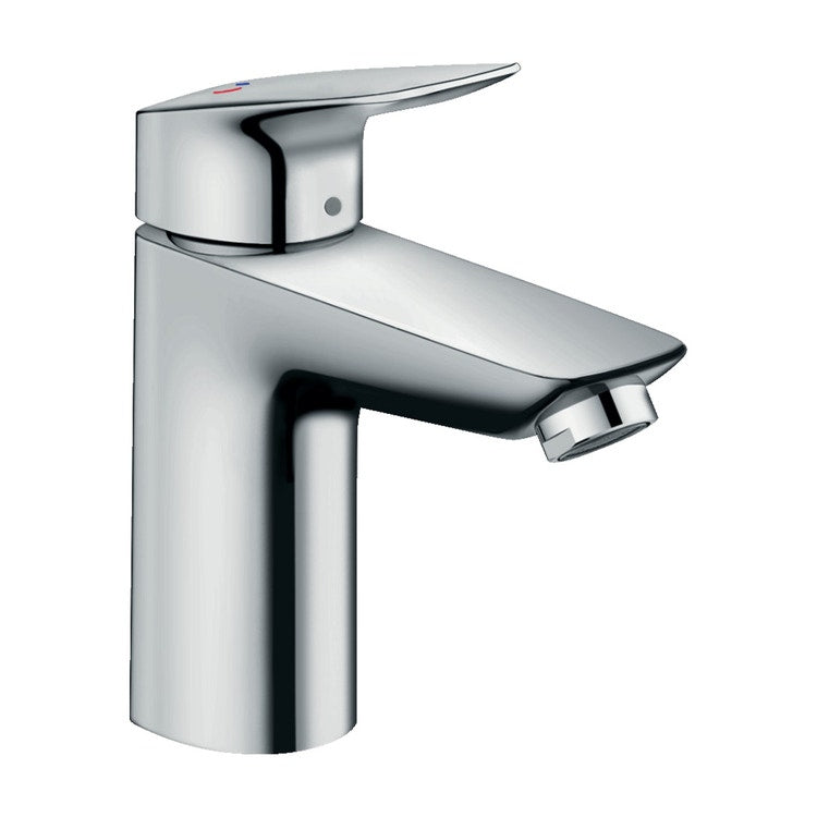 Hansgrohe Einhand-Waschtischarmatur H. 16 cm 100, CoolStart, ohne Pop-up und Ablauf, Chromoberfläche LOGIS 71103000