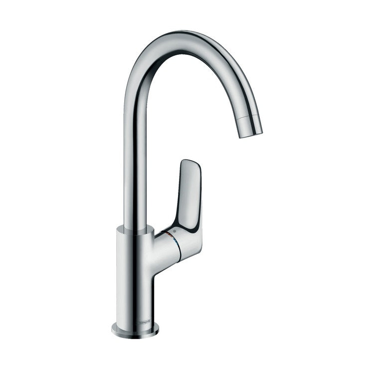 Hansgrohe Einhandmischer für Waschbecken H. 30 cm 210, mit schwenkbarem Auslauf, ohne Ablauf und Pop-up, Chromoberfläche LOGIS 71131000