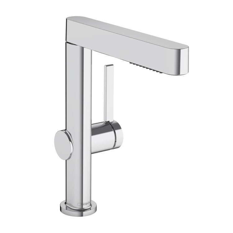Hansgrohe Einhebelmischer für Waschtisch 230, mit ausziehbarer Handbrause, 2 Strahlarten und Push-Open-Ablauf, Chromoberfläche FINORIS 76063000