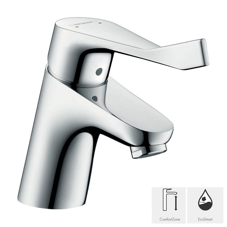 Hansgrohe Einhebel-Waschtischarmatur 70 mit extra langem Griff, Ablauf und Überlauf, Chromoberfläche FOCUS 31910000