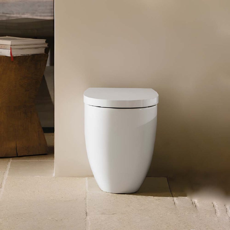 Hatria Stand-WC Pure Vortex, ohne Befestigungsring, ohne Sitz, Weiß, glänzende Oberfläche LUMINA 00Y9FH01