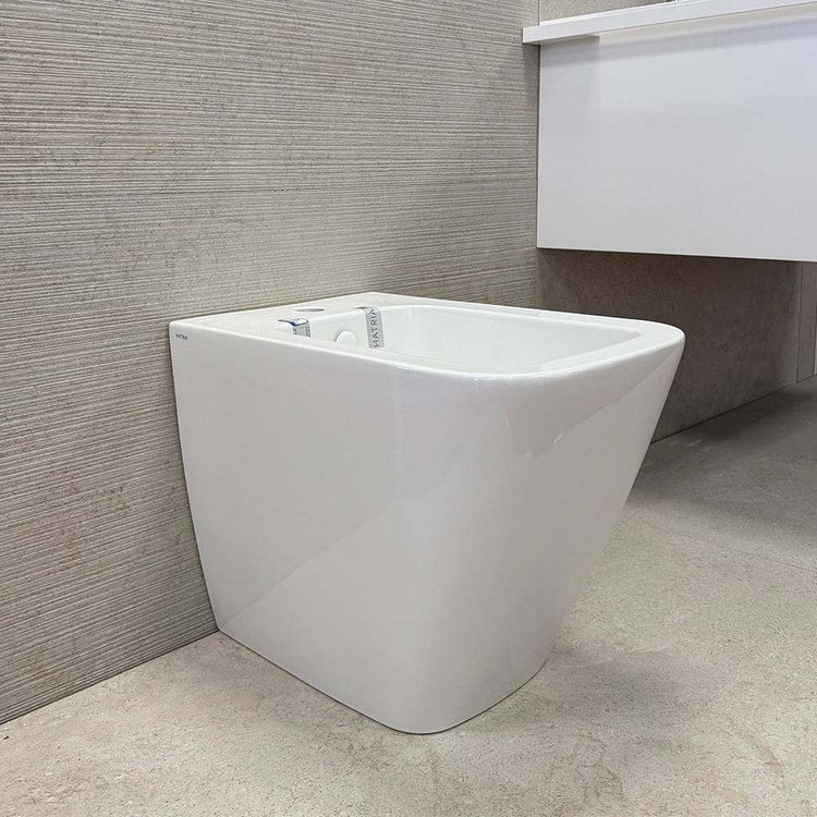 Hatria Bodenduo-Bidet, Weiß, glänzende Oberfläche TECNA 00Y9DF01