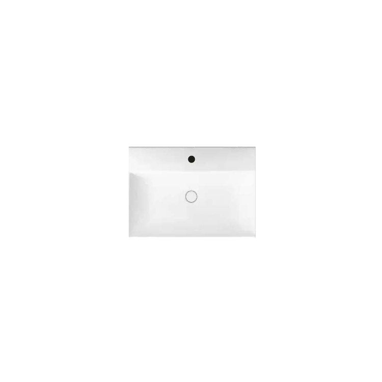 Hatria Wandhängendes Waschbecken 50 x 36,5 cm, einloch, mit Überlauf, Weiß, glänzende Oberfläche BAHIA 13 BH0500365011TS0