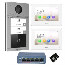 Hikvision DS-KIS604-S/BI-FAMILY IP-Video-Türsprechanlage Zweifamilienhaus