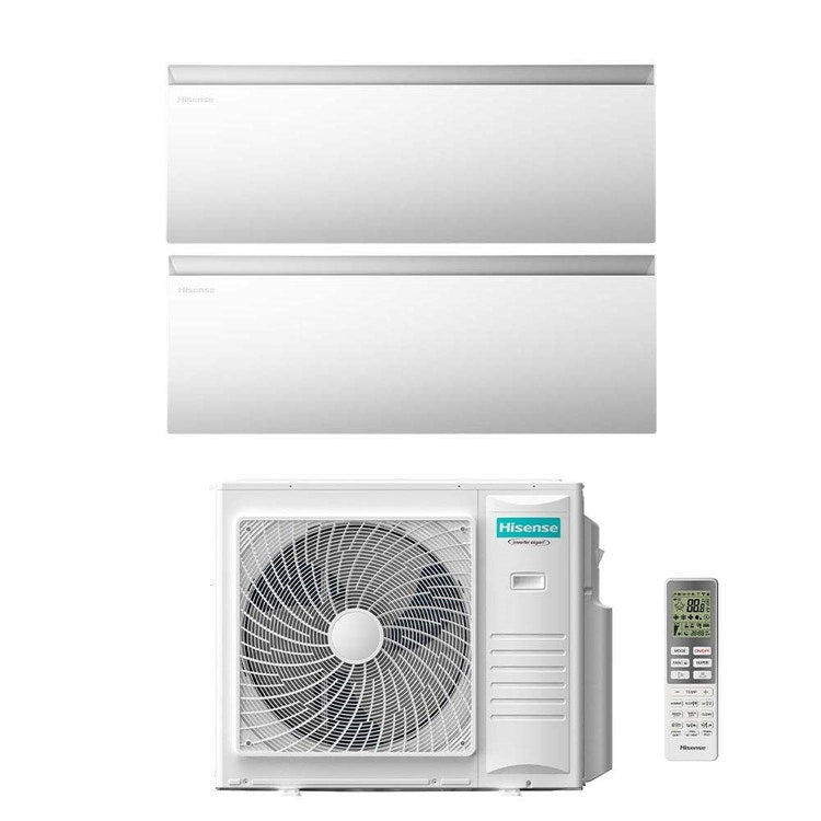 Hisense 2-fach-Split-Klimagerät AIR MASTER, Wandgerät, Inverter, WLAN, Weiß – Außengerät R32 10 kW, Innengeräte 12000+18000 BTU 5AMW105U4RQC+QK[35]WM0AG+QK[50]FM0AG