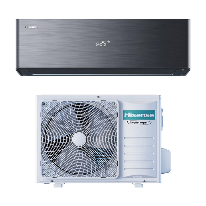 Hisense Monosplit-Klimagerät ENERGY PRO X, Wandgerät, Inverter, WLAN, Schwarz – Außengerät 5 kW, Innengerät 18000 BTU QH50BV0BG+AS50BV04W