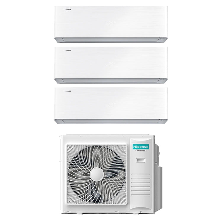 Hisense 3-fach-Split-Klimagerät ENERGY PRO X, Wandgerät, Inverter, WLAN, Weiß – Außengerät R32 10 kW, Innengeräte 18000+18000+18000 BTU 5AMW105U4RQC+QH[50|50|50]BV0AG