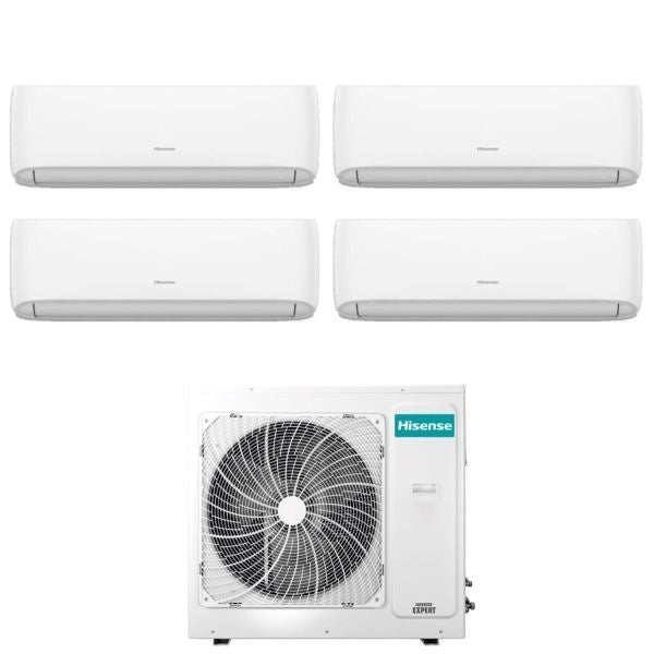 Hisense Klimagerät HI-Comfort Quadrialsplit 9000+9000+9000+12000+4AMW81U4RAA Inverter R-32 WLAN 3AMW72U4RFA