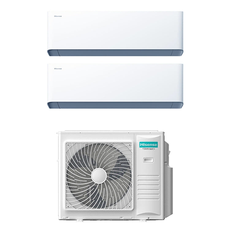 Hisense 2-fach-Split-Klimagerät UNI HB, Wandgerät, Inverter, WLAN, Weiß – Außengerät R32 10 kW, Innengeräte 12000+18000 BTU 5AMW105U4RQC+HB[35]XU0AG+HB[50]BP0AG
