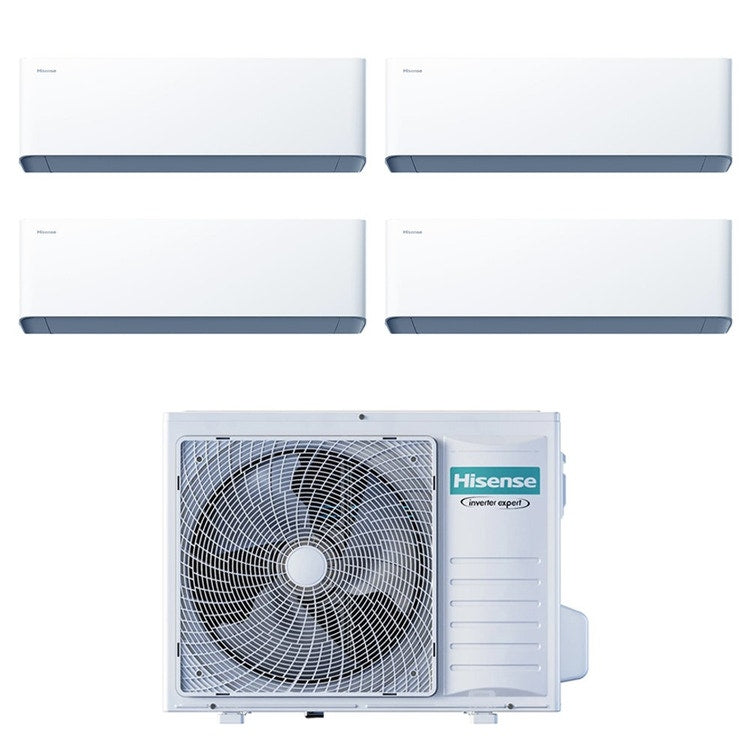 Hisense 4-fach-Split-Klimagerät UNI HB, Wandgerät, Inverter, WLAN, Weiß – Außengerät R32 8 kW, Innengeräte 7000+7000+7000+7000 BTU 4AMW81U4RJC+HB[20|20|20|20]XU0AG