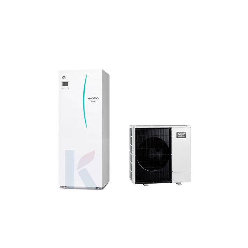 Solarics Mitsubishi PUZ-SWM100YAA + ERST20F-VM2E – Wärmepumpe set Split Hydrobox DUO 200L Dreiphasig R32