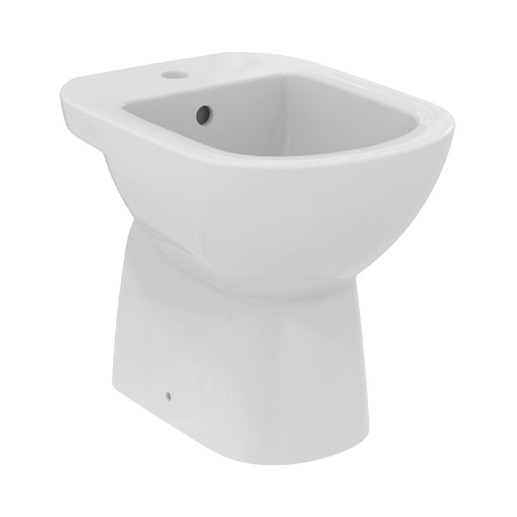 Ideal Standard I.Life Ein bodenstehendes Bidet, Einlocharmatur, mit Überlauf, Weiß glänzende Ausführung T467401