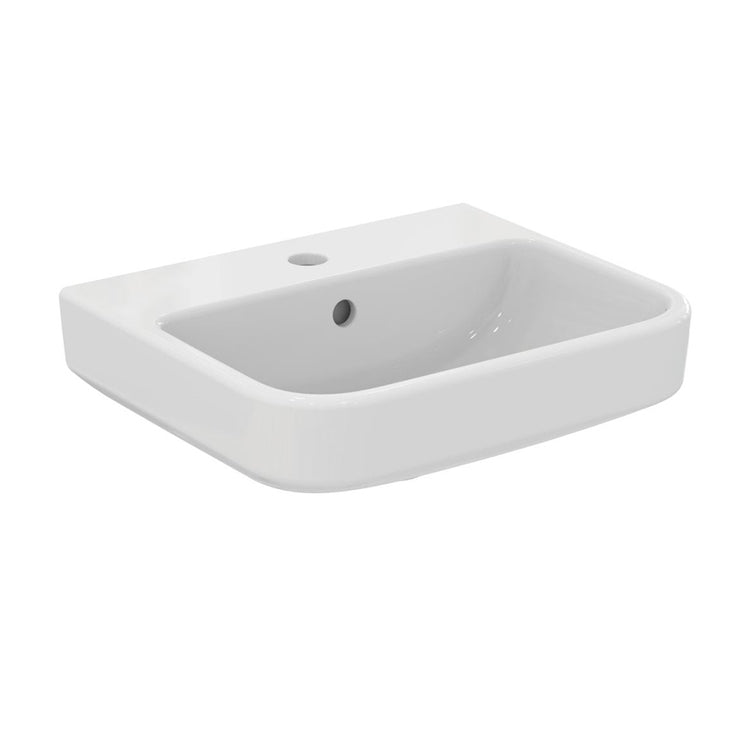 Ideal Standard Waschbecken L. 45 cm, einloch, mit Überlauf, Weiß glänzende Oberfläche I.LIFE B T461001