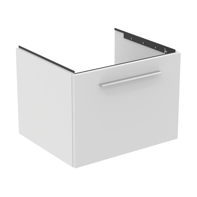 Ideal Standard Unter dem Waschbecken Unterschrank L. 60 H. 43,6 T. 50,5 cm, mit einer äußeren Schublade, Innenseite Farbe Anthrazit, Weiß mattes Finish I.LIFE B T5269DU