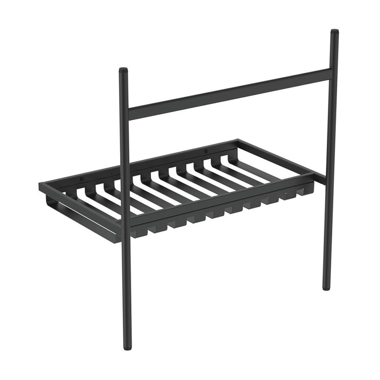 Ideal Standard Metallstruktur L. 76 H. 82 T. 48 cm, komplett mit Handtuchhalter, zur Wandmontage, Farbe Seidenschwarz, matte Oberfläche I.LIFE B E2533XG