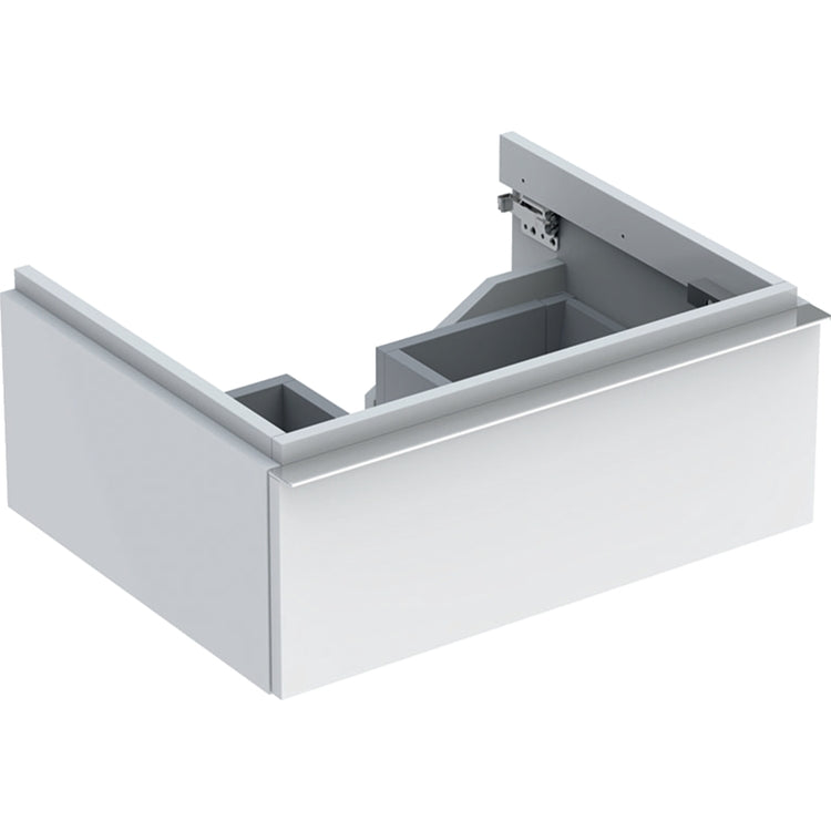 Geberit Hängender mobiler Unterschrank L. 60 cm für Waschbecken, mit einer Schublade, Griff Chromfinish, Schrankfarbe Weiß Hochglanz ICON 502.310.01.2