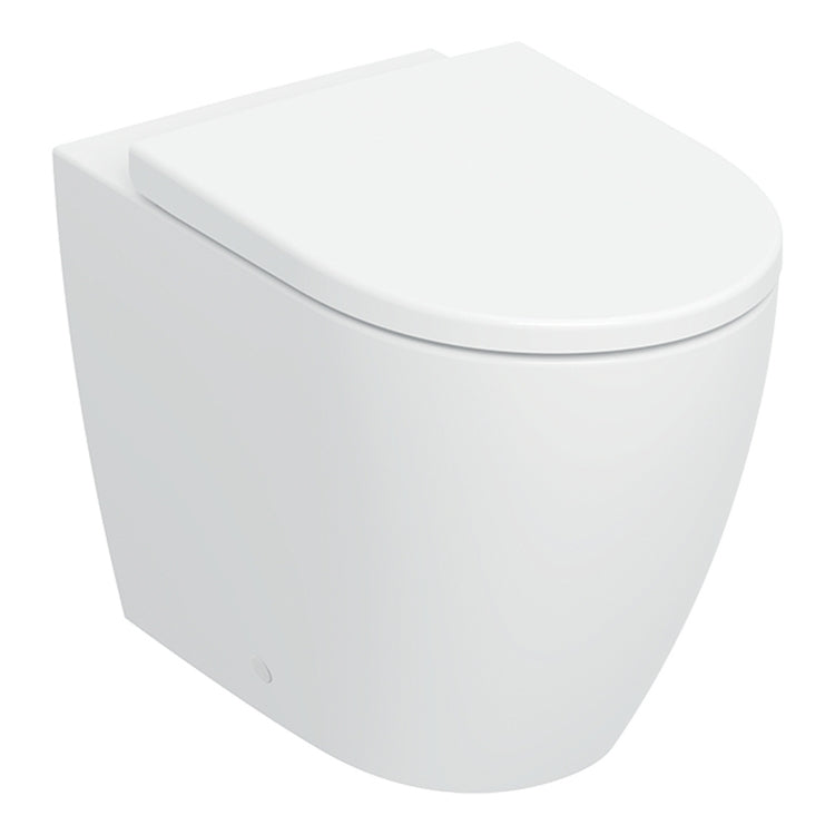 Geberit Bodenstehendes WC Turboflush wandbündig mit verdeckten Befestigungen, Sitz mit gedämpftem Absenken, weiß, glänzende Oberfläche ICON 503.080.00.1