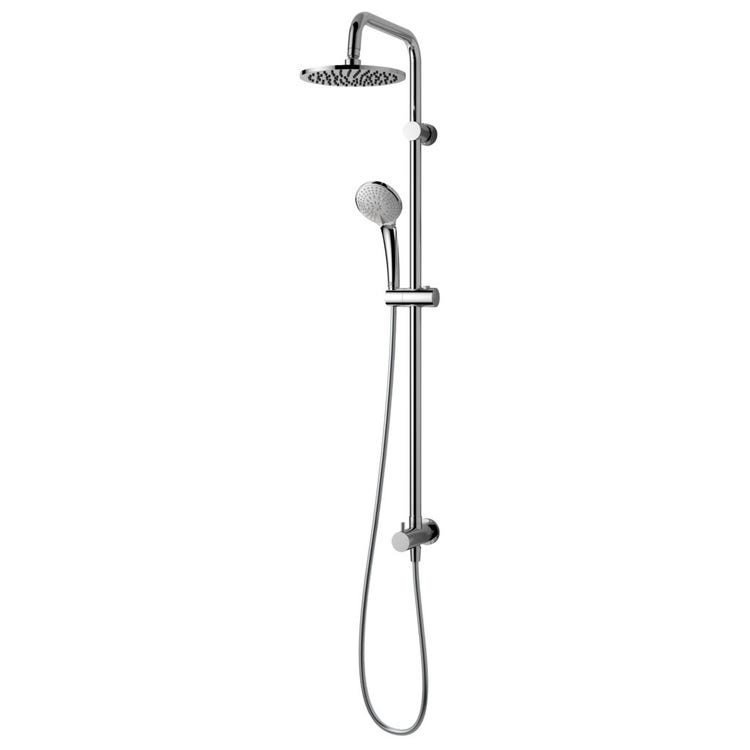 Ideal Standard Duschsäule, ohne Mischbatterie, mit Zwei-Wege-Umschalter, Handbrause Ø 10 cm, Kopfbrause Ø 20 cm, Chromoberfläche IDEALRAIN DUO A5689AA