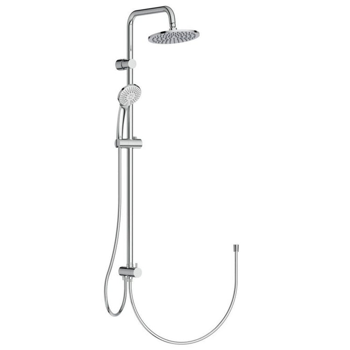 Ideal Standard Duschsäule, ohne Mischbatterie, mit Zwei-Wege-Umschalter, Handbrause Ø 10 cm, Kopfbrause Ø 20 cm, Chromoberfläche IDEALRAIN DUO A5691AA