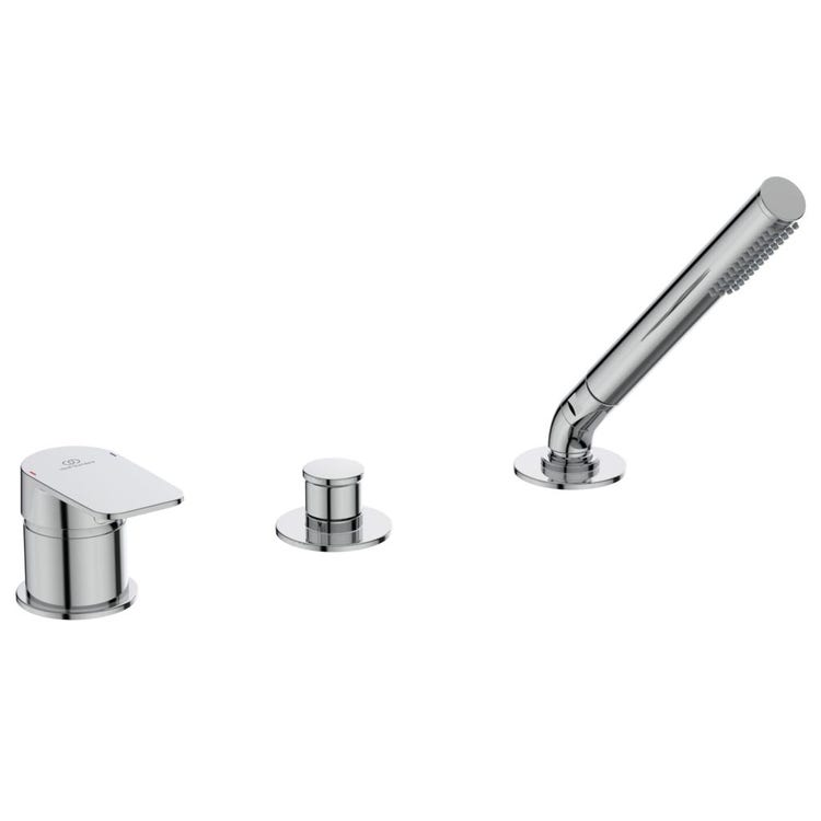 Ideal Standard Badewannengarnitur 3 Löcher, Umschalter mit automatischer Rückstellung, Chromoberfläche TONIC II A6349AA