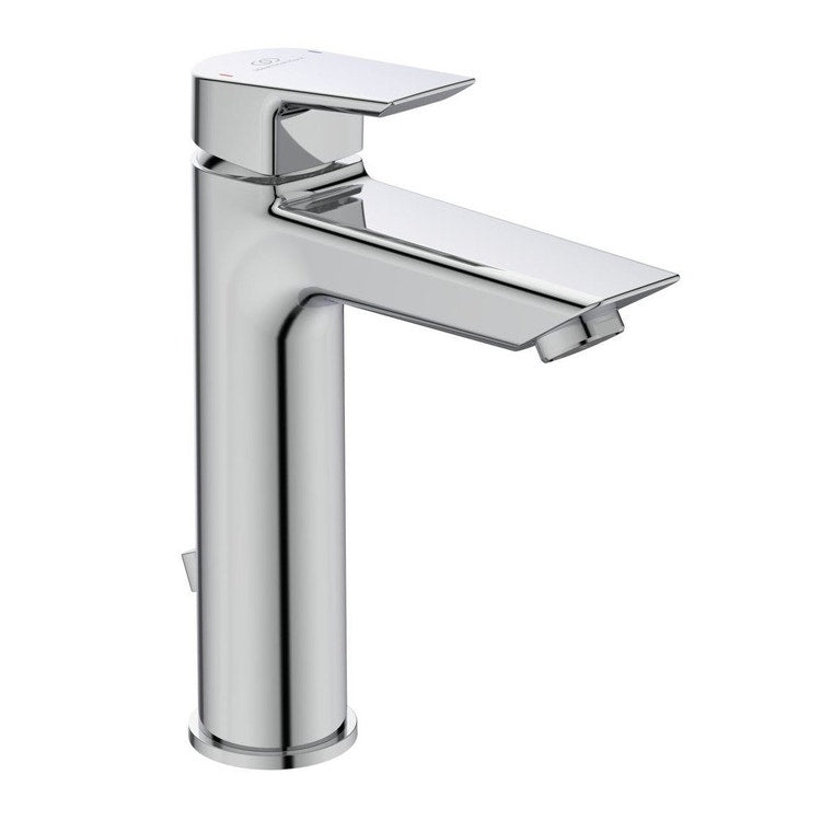 Ideal Standard Einhand-Waschtischarmatur groß, mit Bedienhebel und Ablaufstange, Chromoberfläche CERAMIX A6544AA