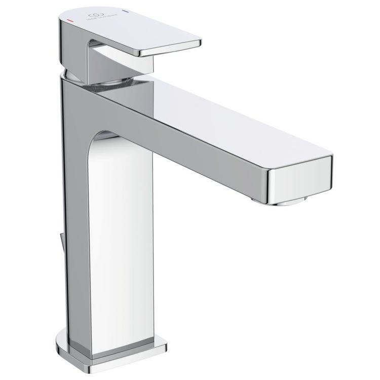 Ideal Standard Einhand-Waschtischarmatur H. 17 cm, mit Bedienstab und Ablaufgarnitur, Chromfinish EDGE A7106AA