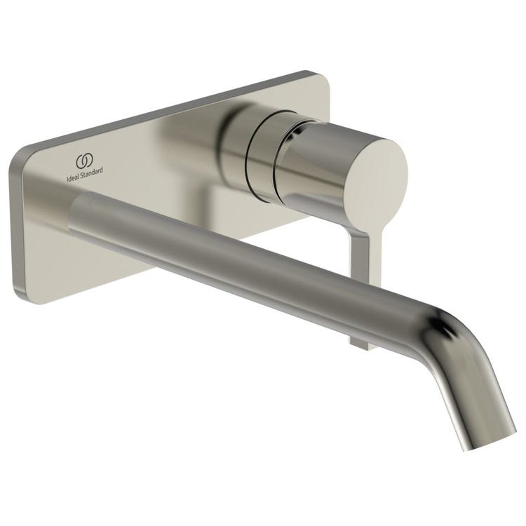 Ideal Standard Einhebel-Waschtischmischer, Wandmontage T. 24 cm, Oberfläche Silver Storm JOY A7381GN