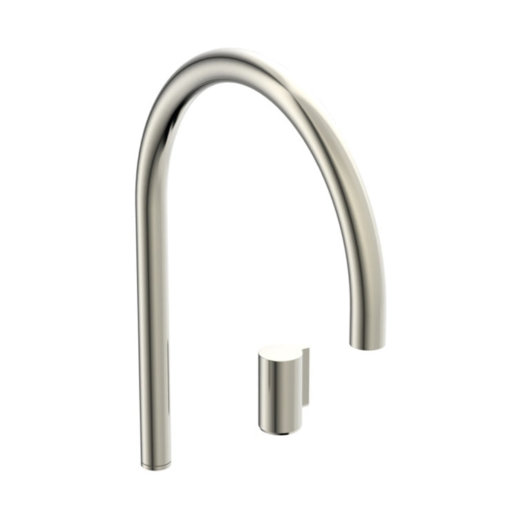 Ideal Standard Waschbeckenmischer H. 30 cm rund, sequenziell, mit zwei Löchern, mit schwenkbarem Auslauf, ohne Ablauf, Edelstahlfinish Silver Storm SOLOS A7830GN