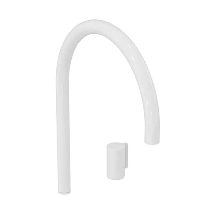Ideal Standard Waschtischmischer H. 30 cm rund, sequenziell, mit zwei Löchern, mit schwenkbarem Auslauf, ohne Ablauf, Weiß, glänzende Oberfläche SOLOS A7830AC