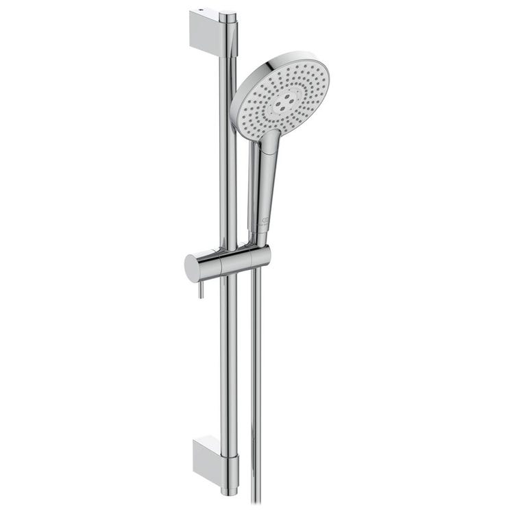 Ideal Standard Duschstange 60 cm, mit Duschkopf Ø 12,5 cm, mit Kalkschutzsystem, Chromoberfläche IDEALRAIN EVO JET ROUND B1761AA