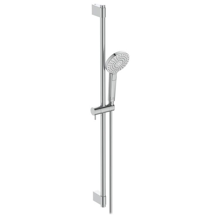 Ideal Standard Duschstange Round 90 cm, Duschkopf Ø 11 cm mit Kalkschutzsystem, Chromoberfläche IDEALRAIN EVO B2237AA