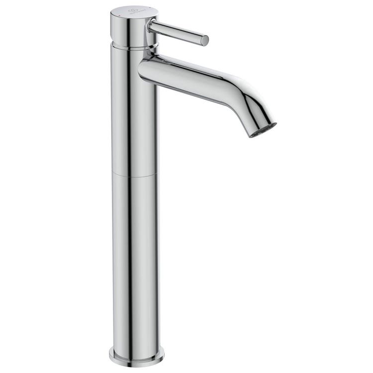 Ideal Standard Waschtischmischer H. 32 cm zum Aufstellen auf der Arbeitsplatte, mit Bedienhebel und Ablaufventil 1-11/4", Chromoberfläche CERALINE BC194AA