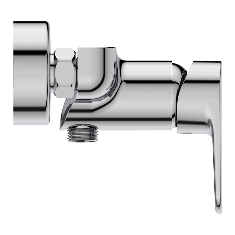 Ideal Standard Einhebel-Duschmischer außen, mit Temperaturbegrenzer, Rückschlagventil und Anschluss für Schlauch, verchromt CERAFINE O BC499AA