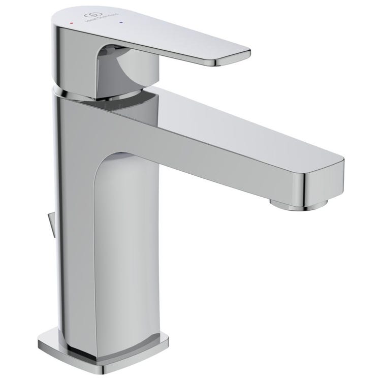 Ideal Standard Einhand-Waschtischmischer H. 16 cm, mit Bluestart-System, mit Bedienhebel und Ablaufventilstange 1-1/4", Chromoberfläche CERAFINE D BC689AA