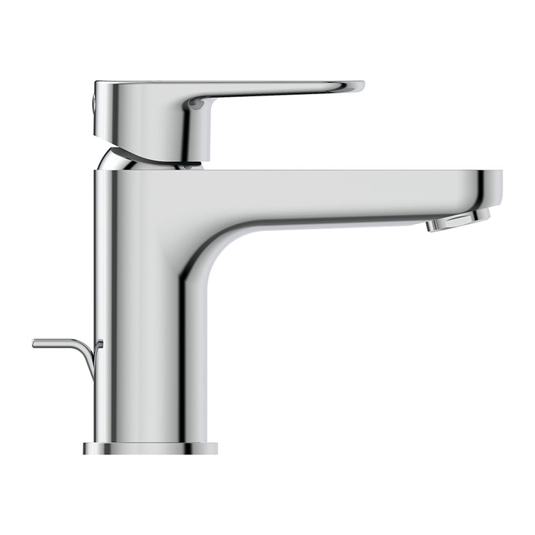Ideal Standard Einhand-Waschtischmischer H. 14 cm, mit Bedienstange und 1-1/4" Ablaufgarnitur, mit EasyFix-System, Chrom-Finish CERAFINE O BC698AA