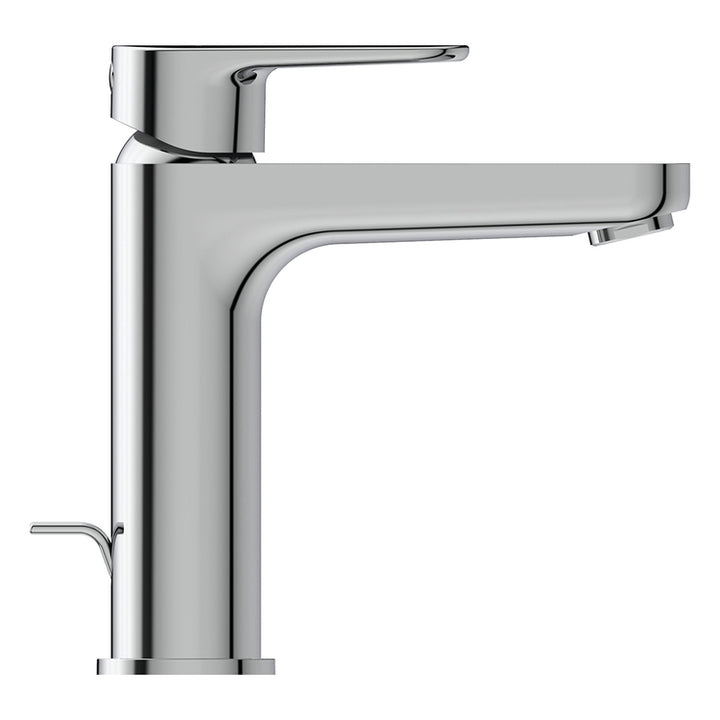 Ideal Standard Einhand-Waschtischmischer H. 18 cm, mit Bedienstange und 1-1/4" Ablaufgarnitur, mit BlueStart-System, Chrom-Finish CERAFINE O BC702AA