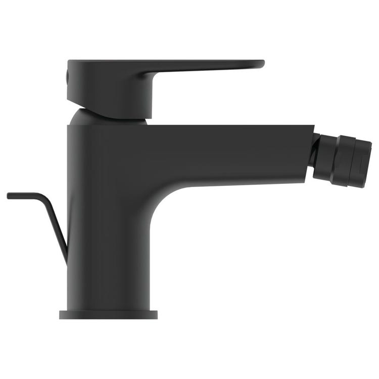 Ideal Standard Einhand-Bidetmischer H. 18 cm, mit Bedienhebel und 1-1/4 Ablaufventil, Schwarz matt CERAFINE O BC705XG