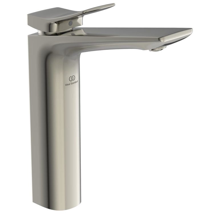 Ideal Standard Einhebelmischer zur Aufstellung auf der Waschtischplatte, ohne Ablauf, Silber Storm Finish CONCA BC758GN