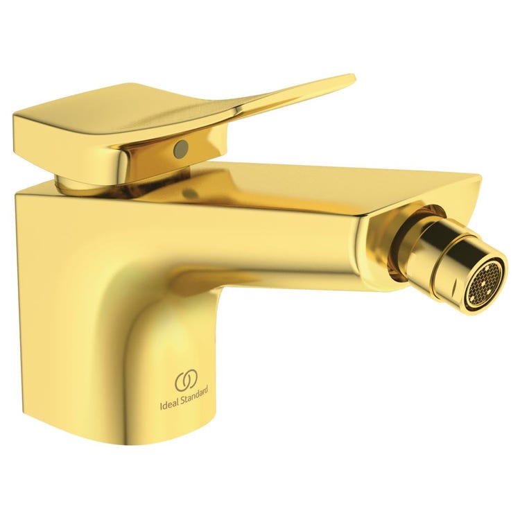 Ideal Standard Einhebel-Bidetmischer, mit Ablauf, gebürstete Goldoberfläche CONCA BC760A2