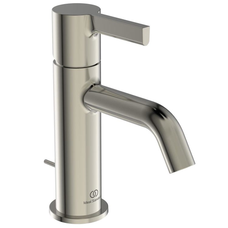 Ideal Standard Einhebelmischer für Waschtisch H. 17 cm, mit Ablauf, Silber Storm Oberfläche JOY BC775GN