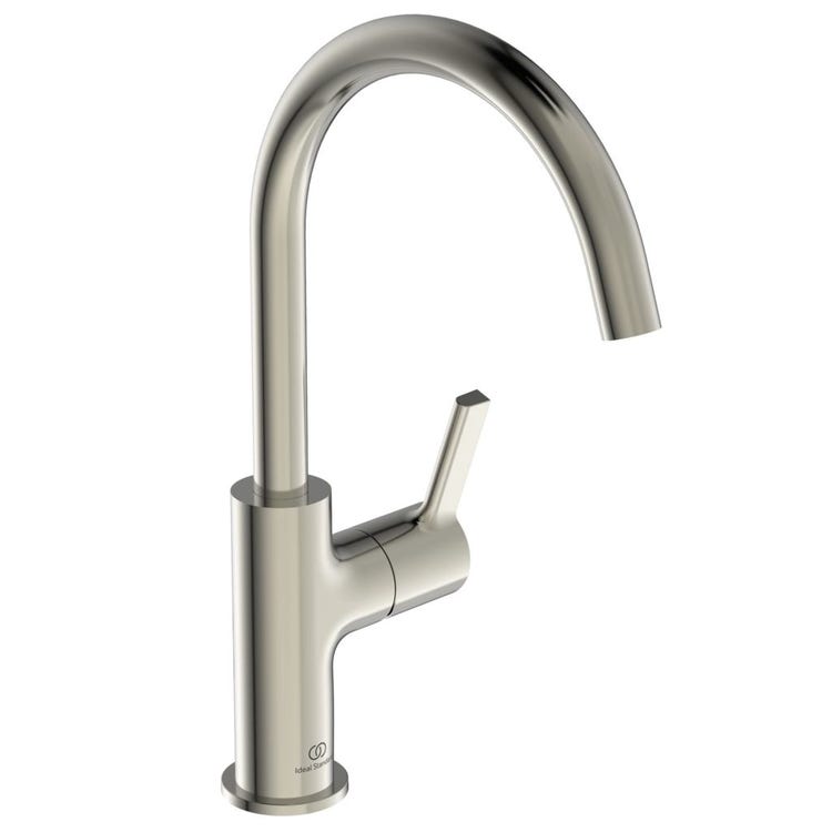 Ideal Standard Einhebelmischer für Waschtisch H. 31 cm, ohne Ablauf, Oberfläche Silver Storm JOY BC778GN