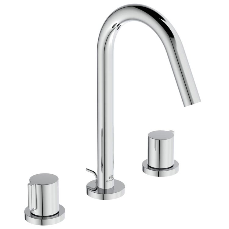Ideal Standard Einhebelmischer für Waschtisch, 3-Loch, mit Ablauf, Chrom-Finish JOY BC783AA