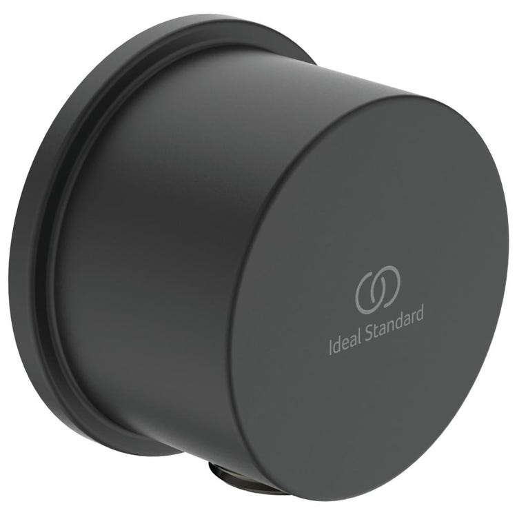 Ideal Standard Wandbogen mit Rückschlagventil und G 1/2 Anschluss, schwarze Farbe, matte Oberfläche BC808XG