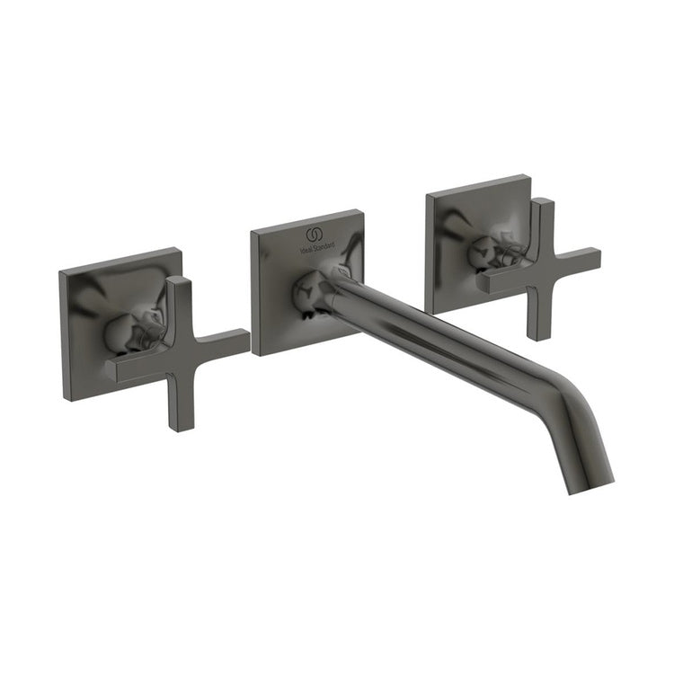 Ideal Standard Zweihebelmischer für Wandmontage, mit Kreuzgriff, Finish Magnetic Grey JOY NEO BD153A5